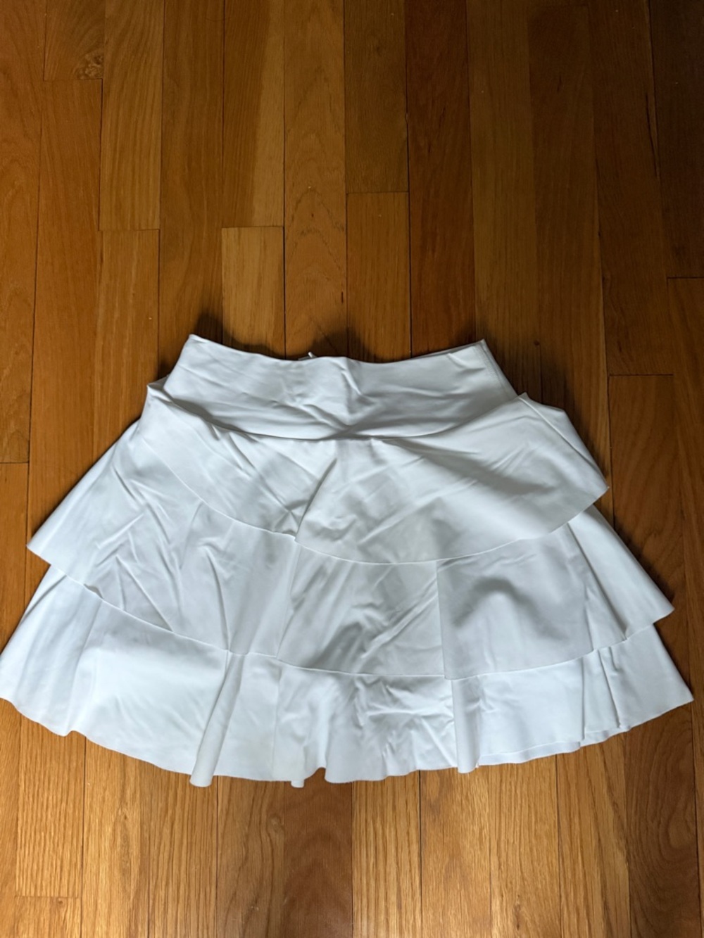 HALARA White Tiered Circle Skirt